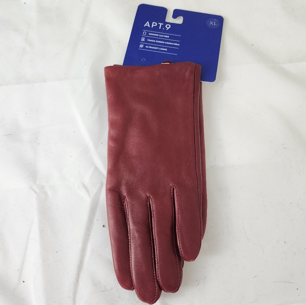 Apt. 9 Red Leather Gloves XL NWT